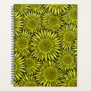 Agenda Mão De Girassol Amarelo Amarelo Floral Desenhada