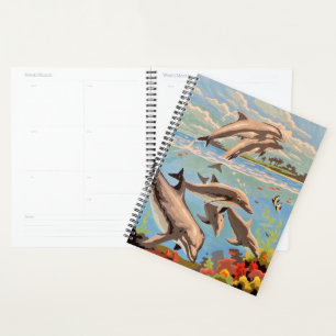 Agenda Mão Pintada Por Número Golfinhos Reproduzíveis