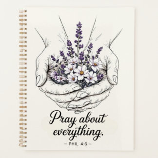 Agenda Mãos em Oração com Lavanda - Tema Devocional