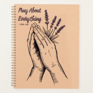 Agenda Mãos em Oração Desenho Devocional - Lavanda