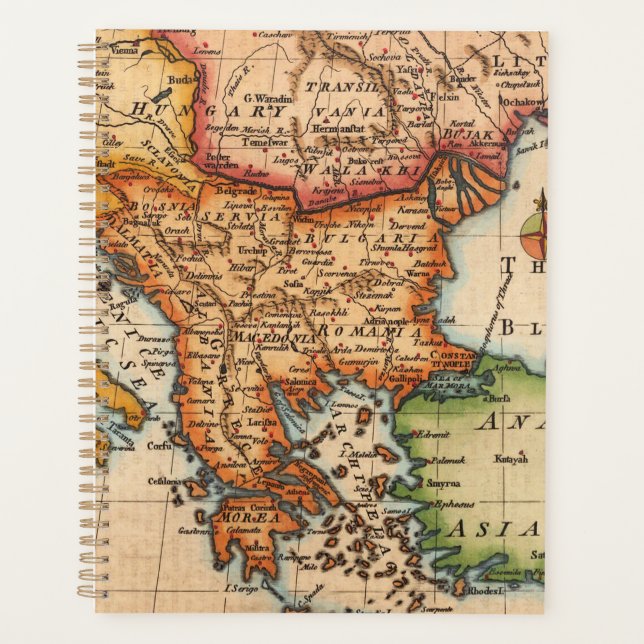 Agenda Mapa antigo antigo inspirado (2) (Frente)