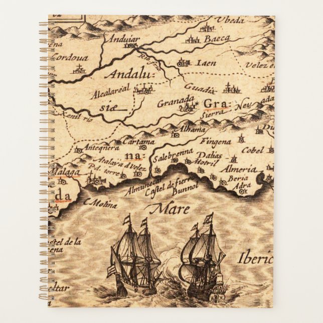 Agenda Mapa antigo antigo inspirado (3) (Frente)