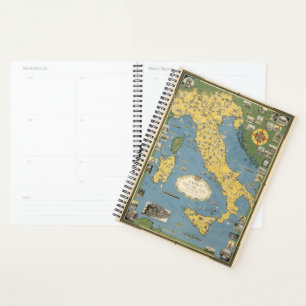 Agenda Mapa da Itália com Cidade do Vaticano