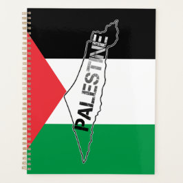 Agenda Mapa da Palestina Livre sobre a Bandeira da Palest