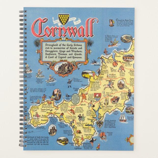 Agenda Mapa de Cornwall, Inglaterra (Frente)