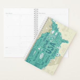 Agenda Mapa De Doodle Dos EUA
