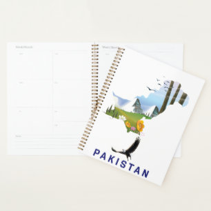 Agenda Mapa de posteres de viagens do Paquistão