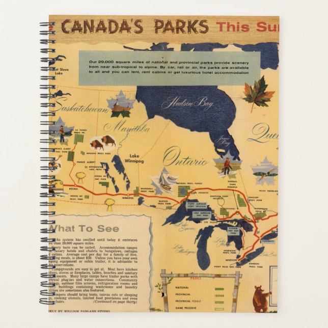 Agenda Mapa do Canadá - Parques do Canadá (Frente)