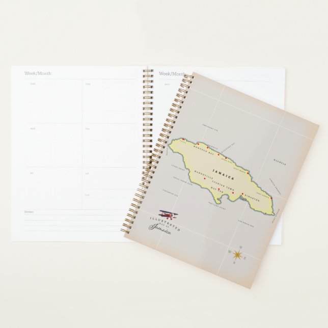 Agenda Mapa ilustrado da Jamaica. (Exibição)