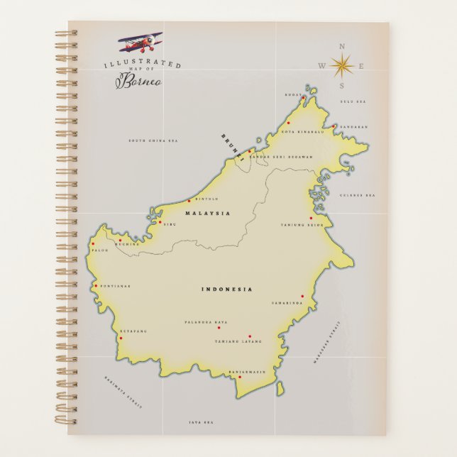 Agenda Mapa ilustrado de Bornéu (Frente)