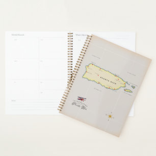 Agenda Mapa ilustrado de Porto Rico.
