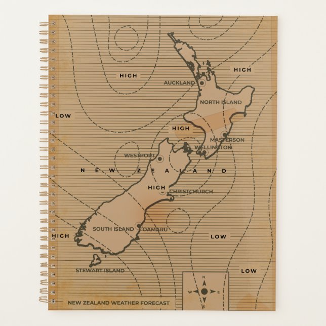 Agenda Mapa meteorológico da Nova Zelândia (Frente)