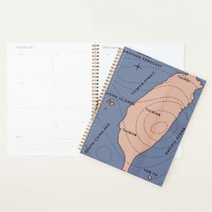 Agenda Mapa meteorológico estilo retrô de Taiwan