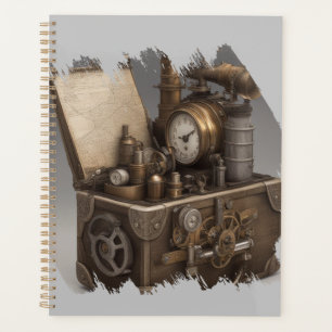 Agenda Máquina do Tempo Steampunk - Treasure Chest Vintag