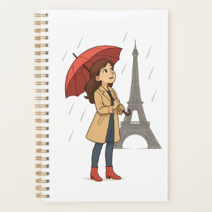 Agenda Maravilha Parisiense" – Moça com guarda-chuva sob