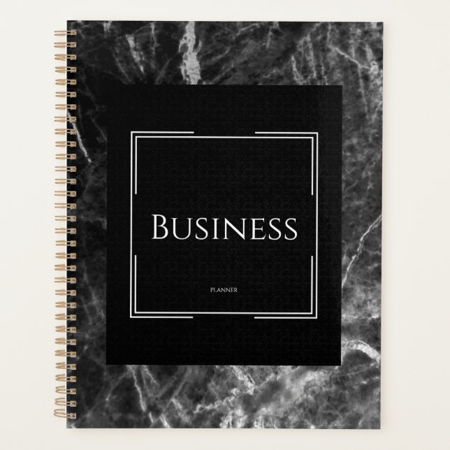 Agenda Marble Black White business elegante (Frente)