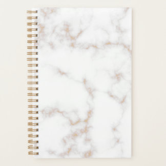 Agenda Marble branco e Dourado