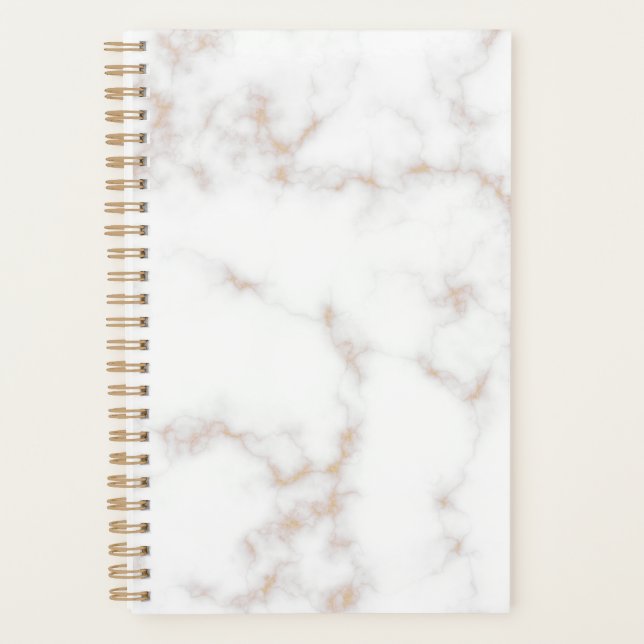 Agenda Marble branco e Dourado (Frente)