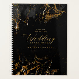 Agenda Marble Glitter Wedding Black ID644