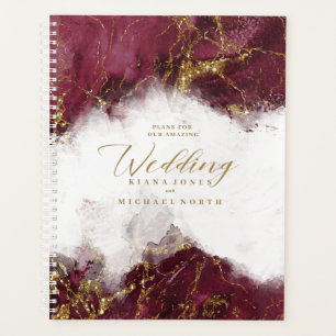 Agenda Marble Glitter Wedding Burgundy ID644