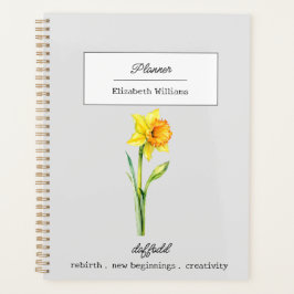 AGENDA MARCH DAFFODIL BIRTH FLOWER PERSONALIZADO
