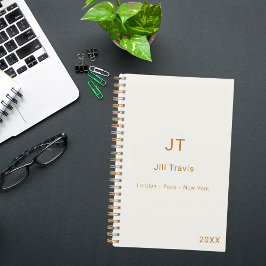Agenda Marfim creme dourado moderno minimalista luxuoso 2