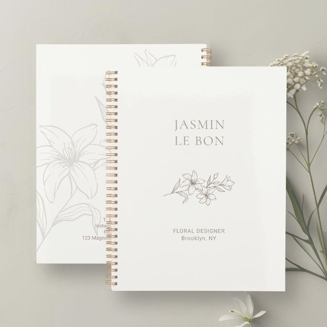 Agenda Marfim | Floral Minimalista Chic (Criador carregado)