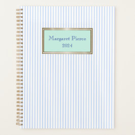 Agenda Margaret Pinstripe Planner em casa