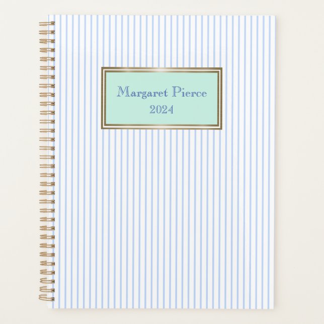 Agenda Margaret Pinstripe Planner em casa (Frente)