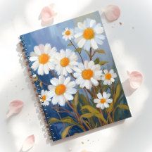 Margaridas Brancas Flores Aquarela Pintadas