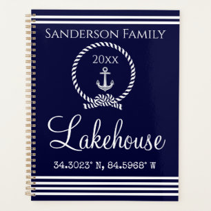 Agenda Marinho Blue Lakehouse Nome da família Map Corinês
