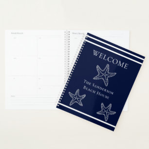 Agenda Marinho Branco Náutico Azul Praia de Starfish Nã