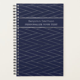 Agenda Marinho de luxo clássico, Abstrato, Cinza azul pro