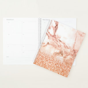 Agenda Mármore-brilhante cor-de-rosa-rosa-rosa mic