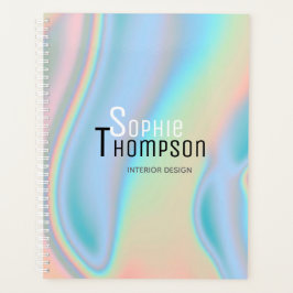 Agenda Mármore líquido holográfico moderno