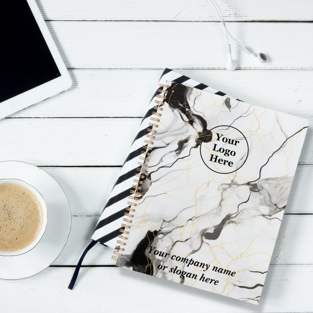 Agenda Mármore preto e branco (Criador carregado)