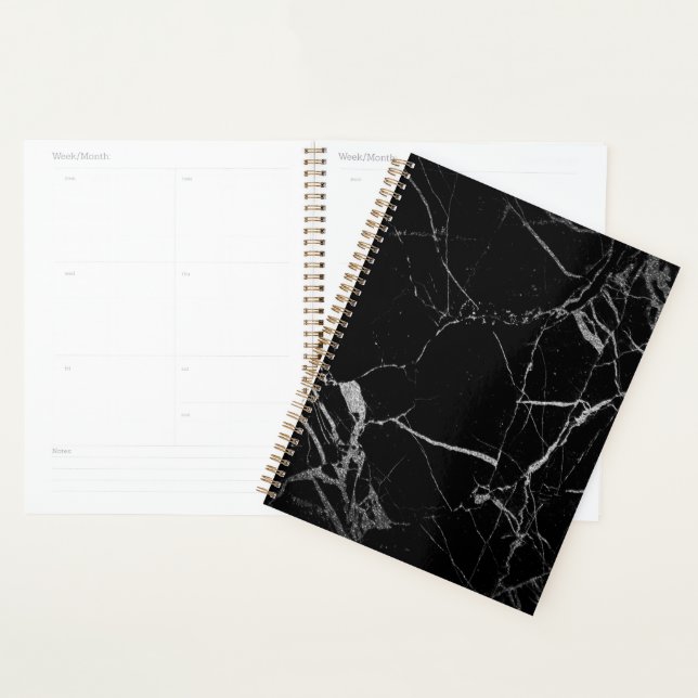 Agenda Mármore Veio Preto e Prata (Exibição)