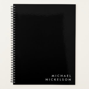 Agenda Masculina Clássica Simples   Nome em preto