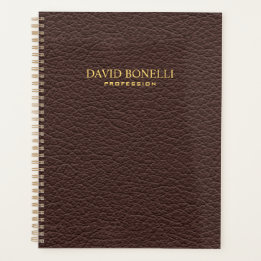 Agenda Masculina de Couro Marrom Personalizada