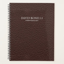 Agenda Masculina de Couro Marrom Personalizada