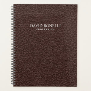 Agenda Masculina de Couro Marrom Personalizada