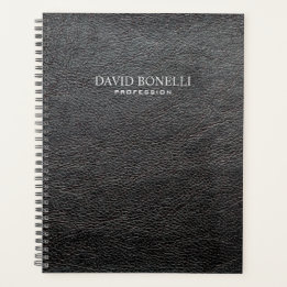 Agenda Masculina de couro preto personalizado