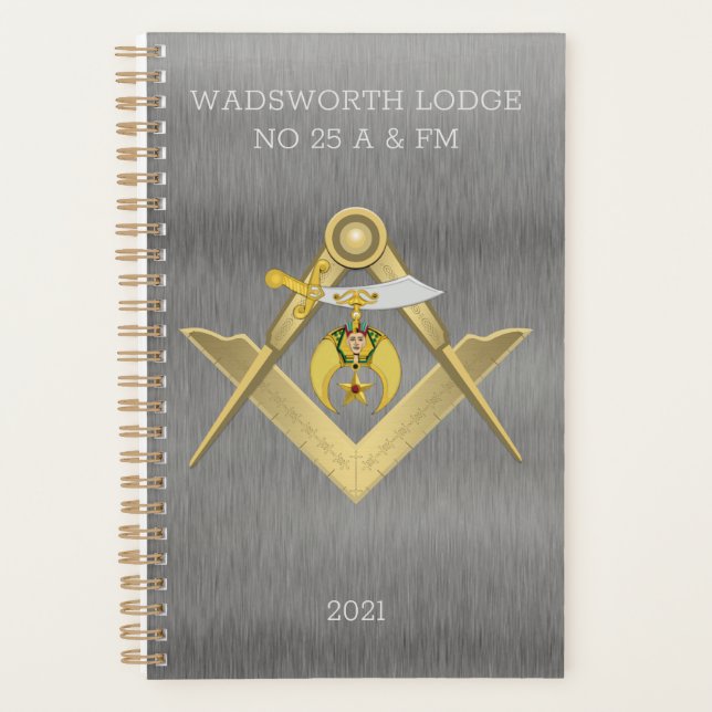 Agenda Masonic Shriners Classy Personalizado (Frente)