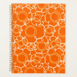 Agenda Matriz Floral Abstrata (Laranja) Arte Refinada