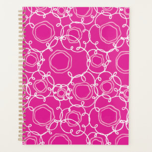 Agenda Matriz Floral Abstrata (Rosa Quente) Arte Refinada