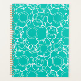 Agenda Matriz Floral Abstrata (Turquesa) Arte Refinada
