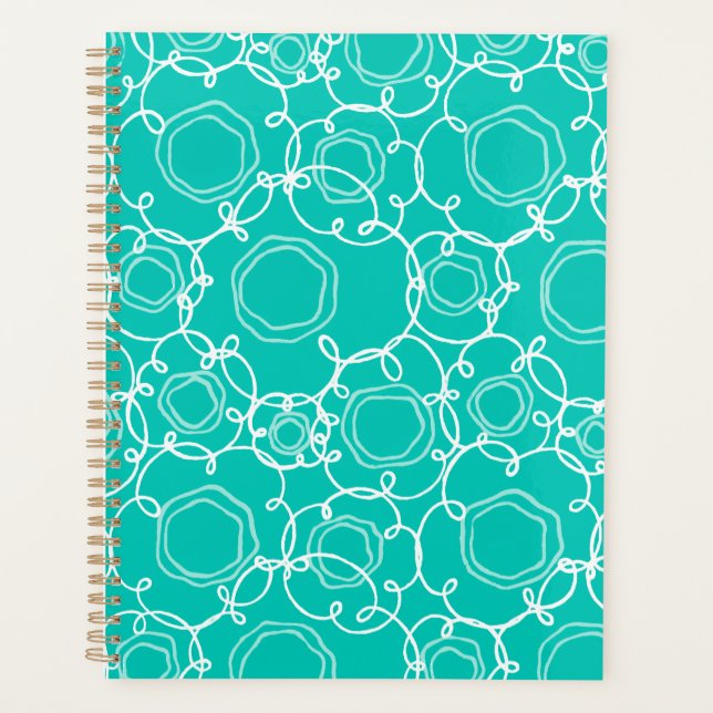 Agenda Matriz Floral Abstrata (Turquesa) Arte Refinada (Frente)