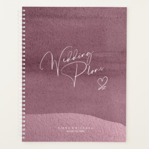 Agenda Mauve dos Planos de Casamento da Caligrafia ID771