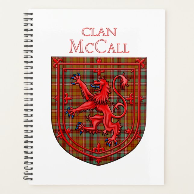 Agenda McCall Tartan Scottish Xadrez Lion Rampant (Frente)