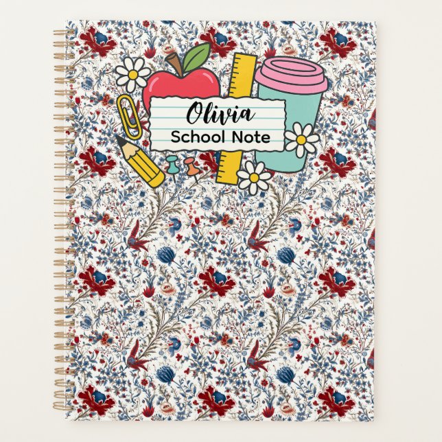 Agenda meadow floral Back to School Supplies Teachers  (Frente)